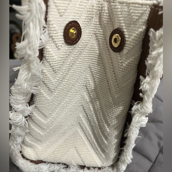 MISSONI Chevron-pattern small cotton-blend tote bag purse luxury vacation - Picture 9 of 16